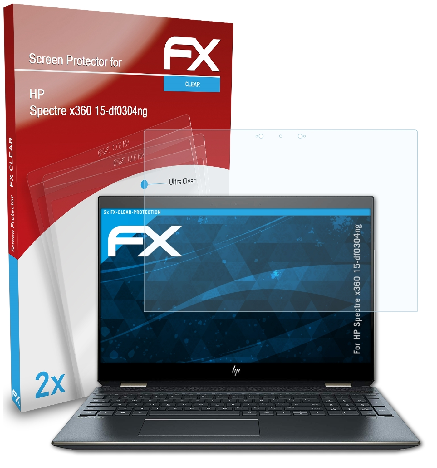 ATFOLIX 2x FX-Clear Displayschutz(für x360 HP Spectre 15-df0304ng)