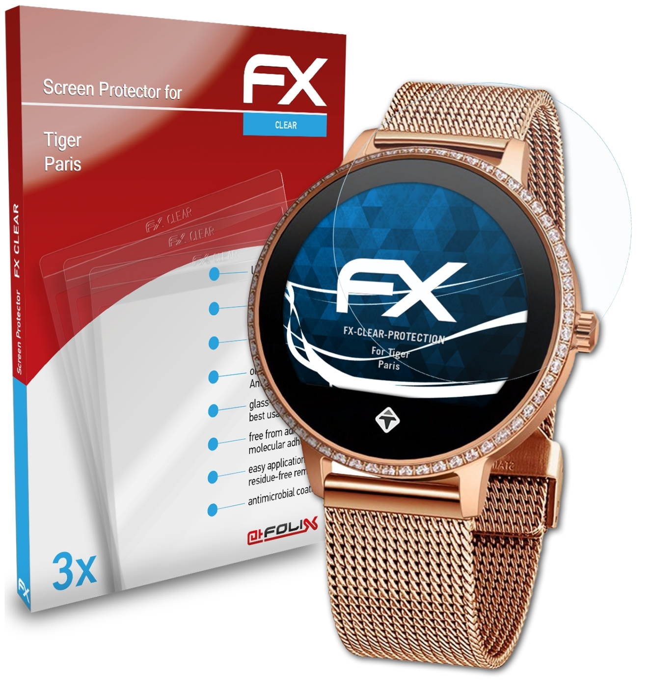 ATFOLIX 3x FX-Clear Tiger Displayschutz(für Paris)