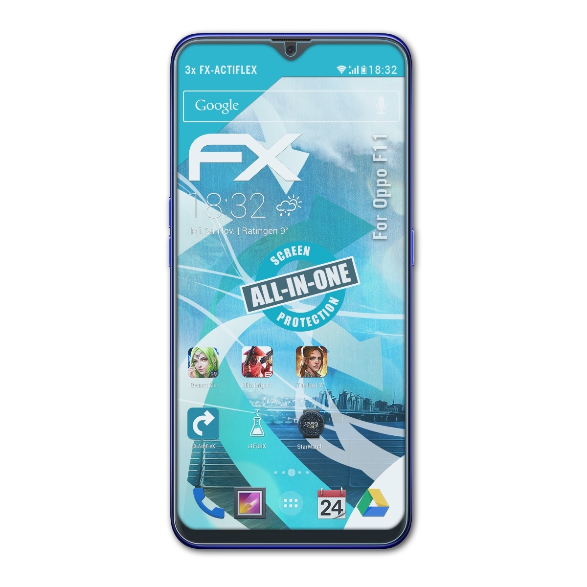 ATFOLIX FX-ActiFleX Oppo 3x F11) Displayschutz(für