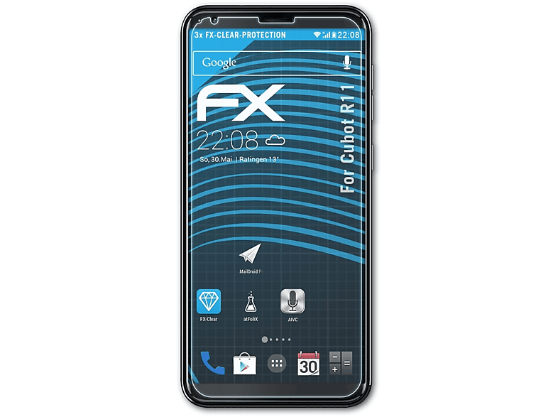 ATFOLIX FX-Clear Cubot 3x Displayschutz(für R11)