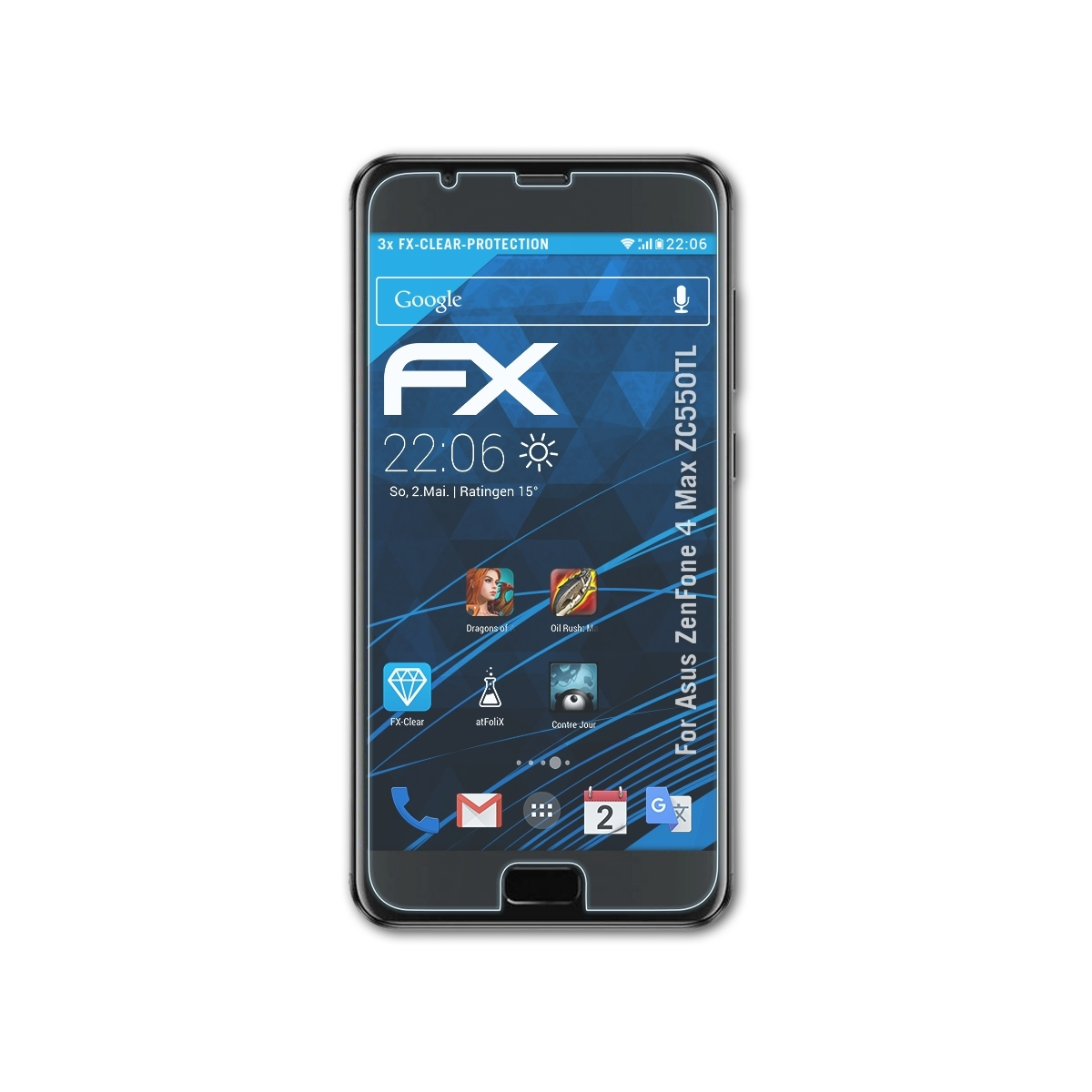 FX-Clear 4 ATFOLIX Asus ZenFone Displayschutz(für 3x (ZC550TL)) Max