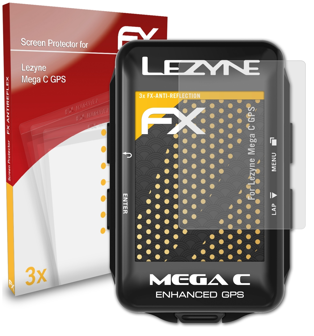 ATFOLIX 3x FX-Antireflex Displayschutz(für C Mega GPS) Lezyne