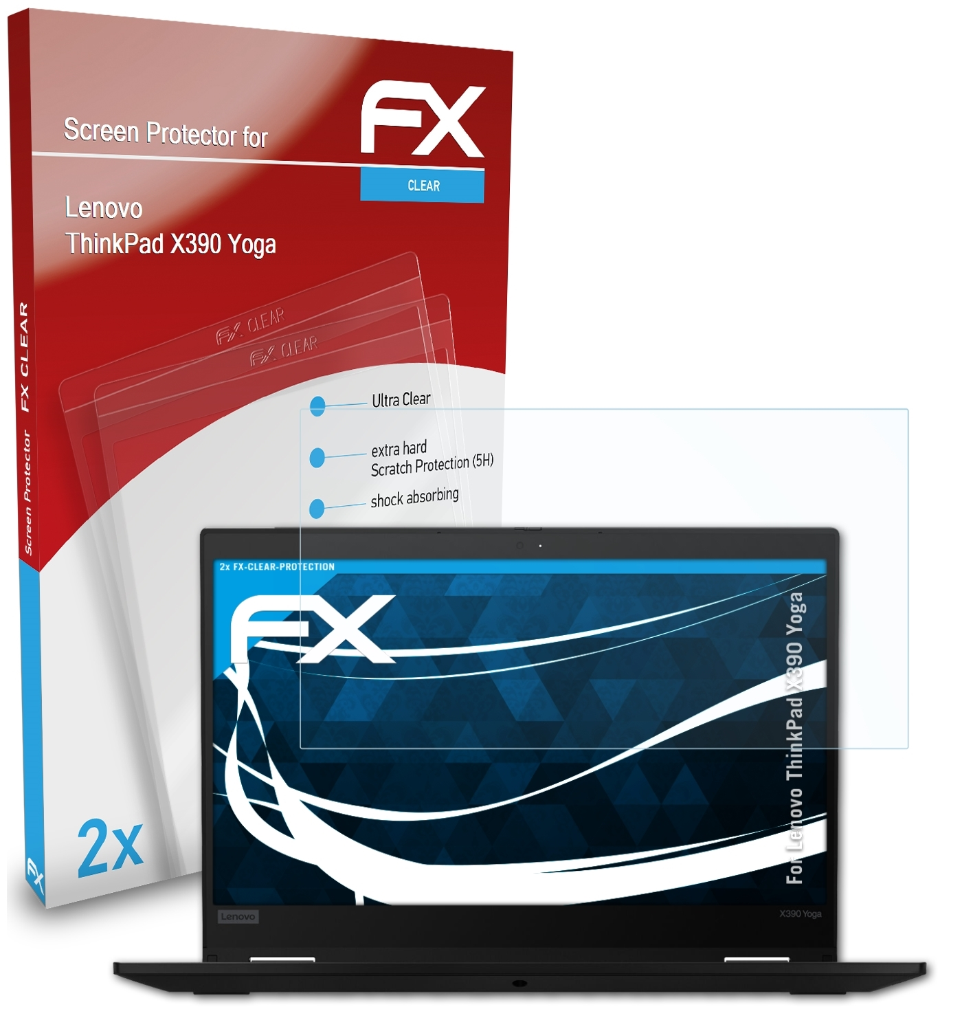 Displayschutz(für Yoga) ThinkPad FX-Clear ATFOLIX X390 2x Lenovo