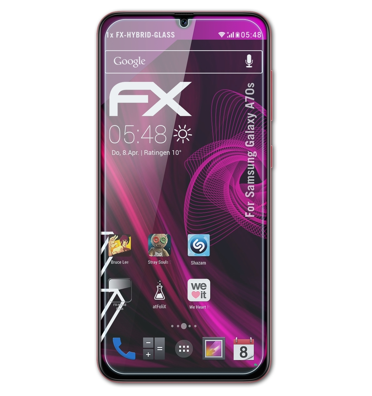 Galaxy A70s) ATFOLIX Schutzglas(für FX-Hybrid-Glass Samsung