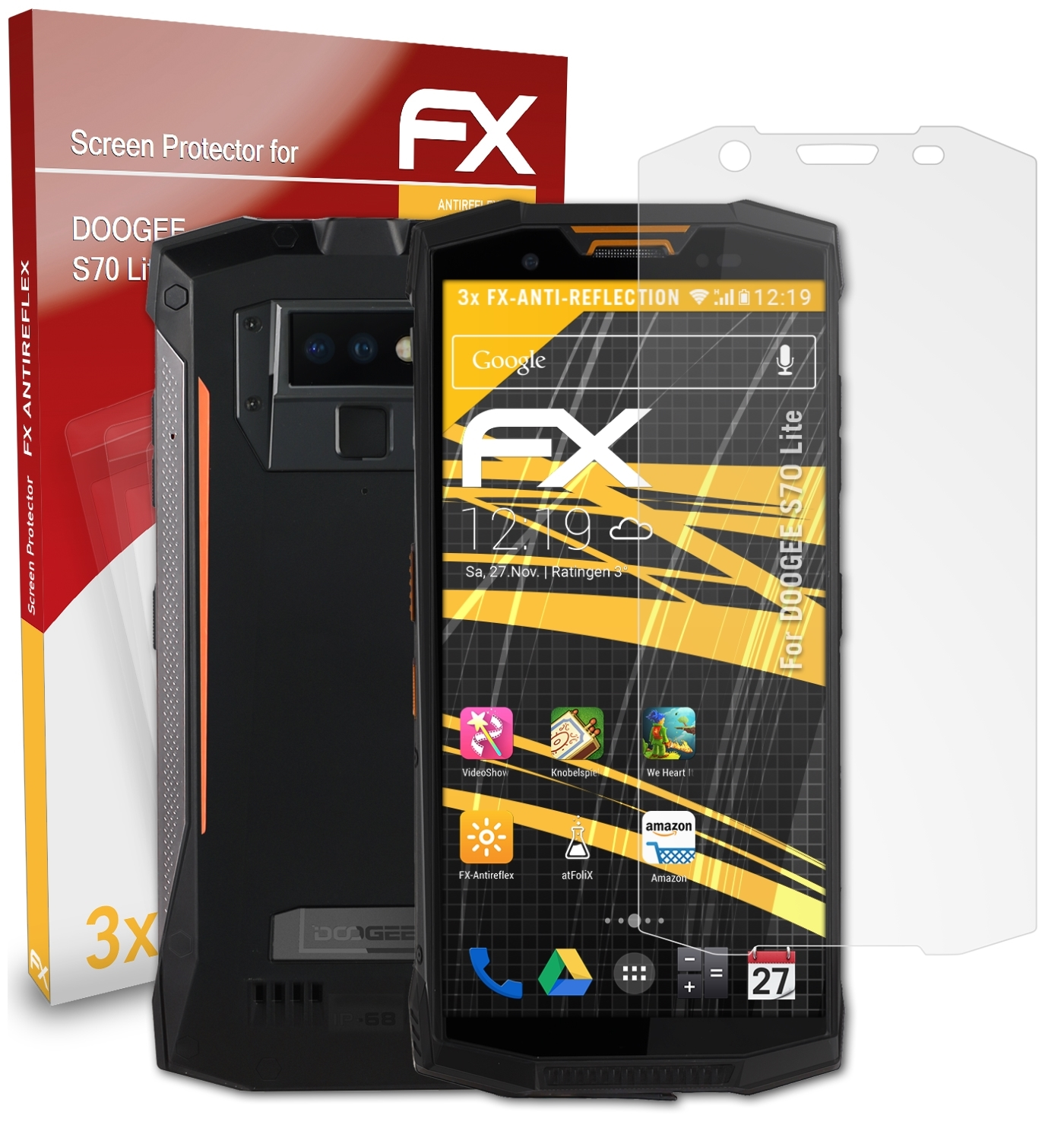 FX-Antireflex ATFOLIX Displayschutz(für 3x S70 Lite) Doogee