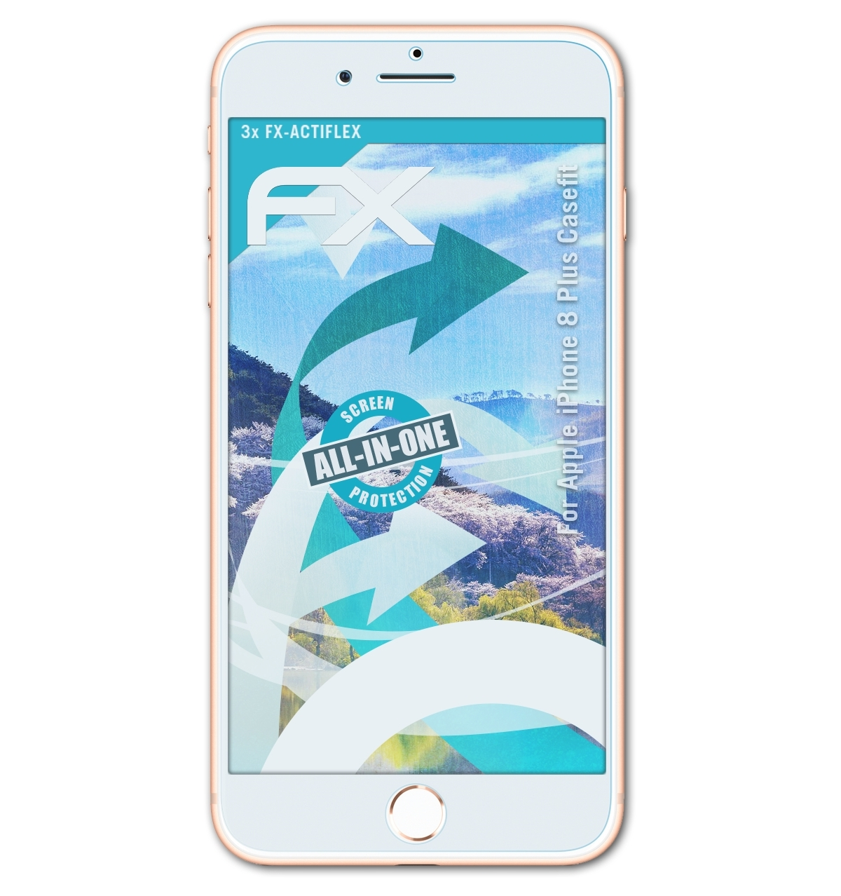 Plus Displayschutz(für 3x iPhone (Casefit)) 8 FX-ActiFleX Apple ATFOLIX
