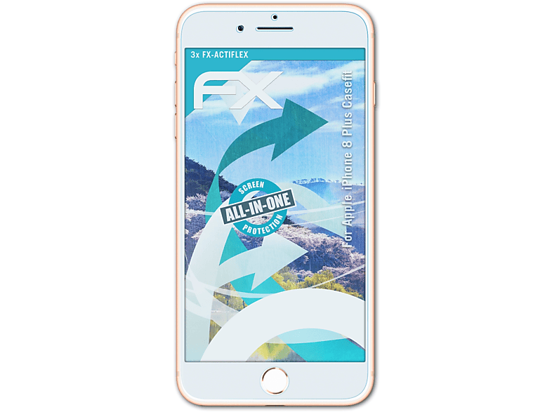 ATFOLIX 3x FX-ActiFleX Displayschutz(für Apple iPhone 8 Plus (Casefit))