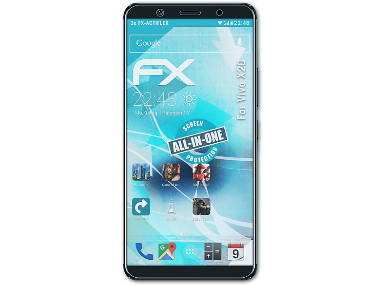FX-ActiFleX X20) 3x ATFOLIX Displayschutz(für Vivo