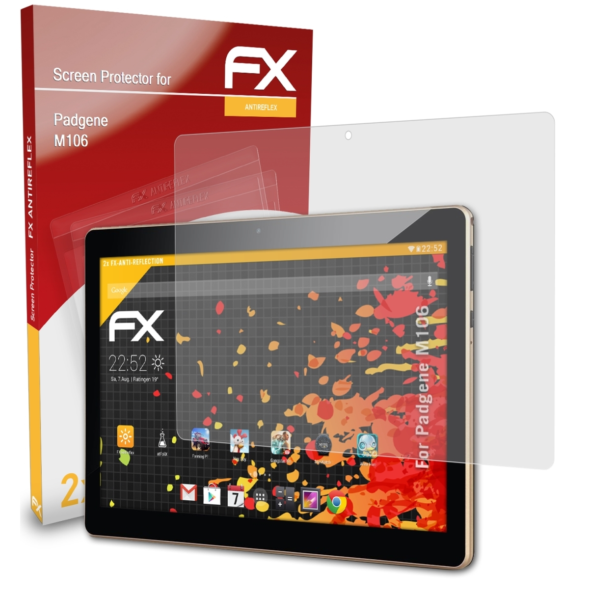 2x FX-Antireflex Displayschutz(für ATFOLIX M106) Padgene