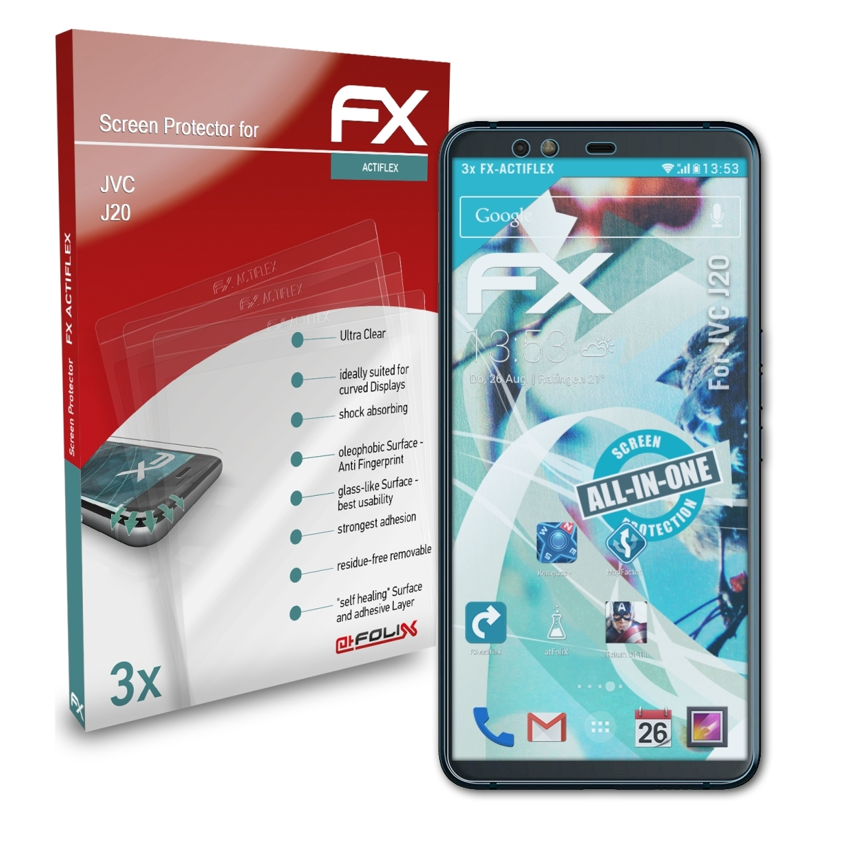 ATFOLIX 3x FX-ActiFleX Displayschutz(für JVC J20)