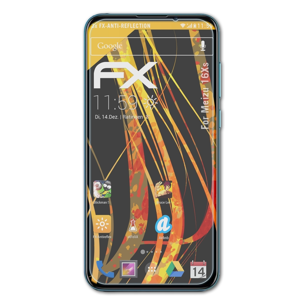 ATFOLIX 3x FX-Antireflex Meizu Displayschutz(für 16Xs)