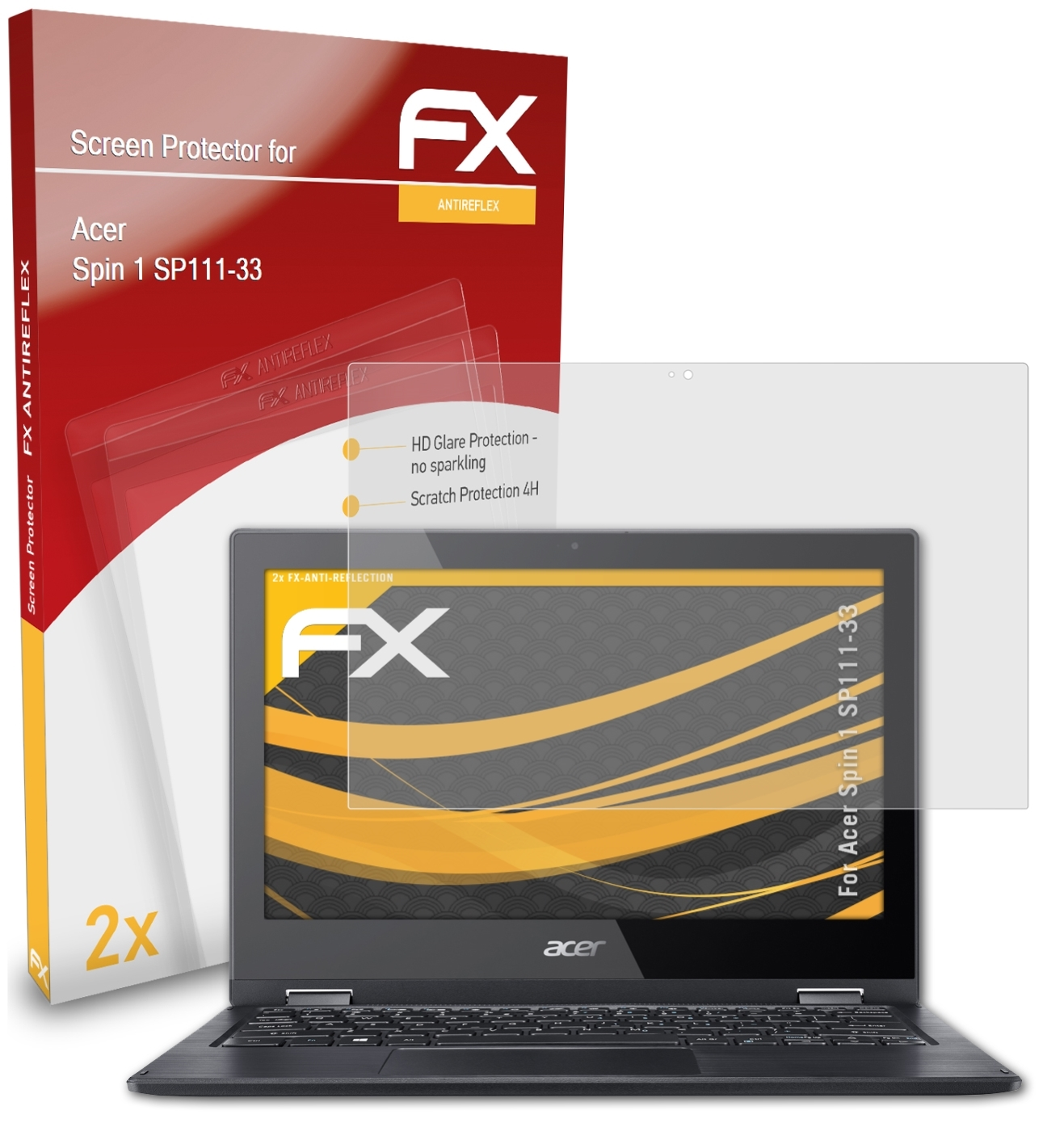 ATFOLIX 2x Spin SP111-33) Acer Displayschutz(für FX-Antireflex 1