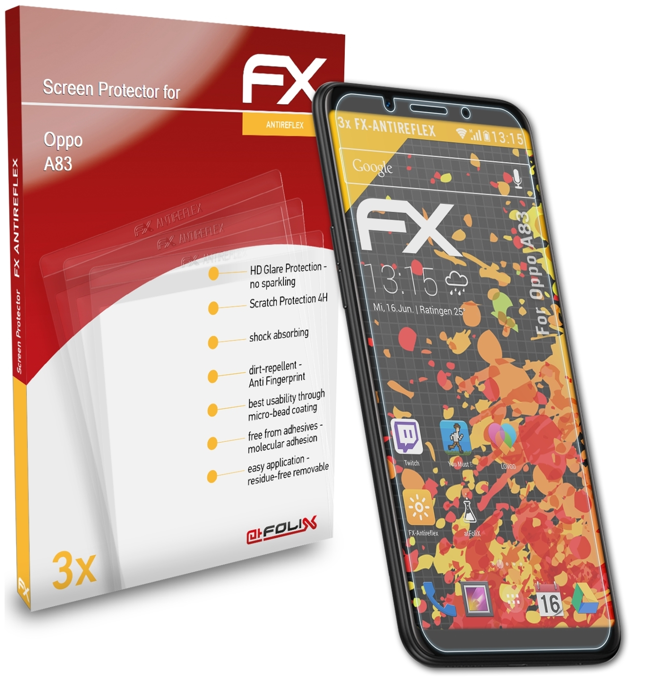 ATFOLIX A83) Displayschutz(für FX-Antireflex Oppo 3x