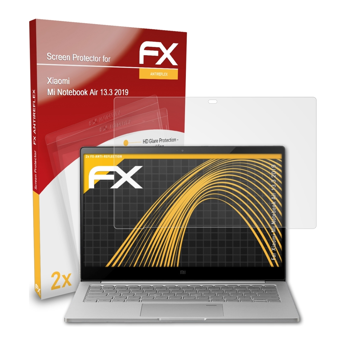 ATFOLIX 2x FX-Antireflex Displayschutz(für Xiaomi Air Notebook (2019)) Mi 13.3