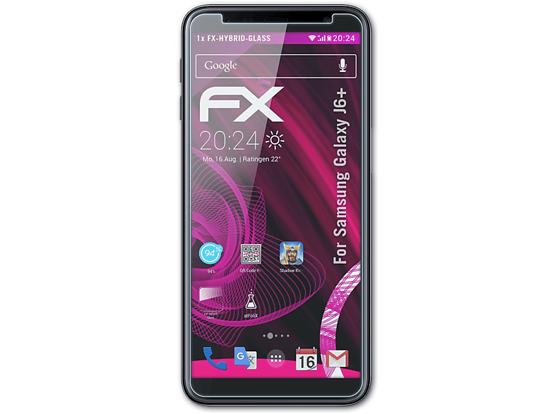 ATFOLIX FX-Hybrid-Glass Schutzglas(für Samsung Galaxy J6+)