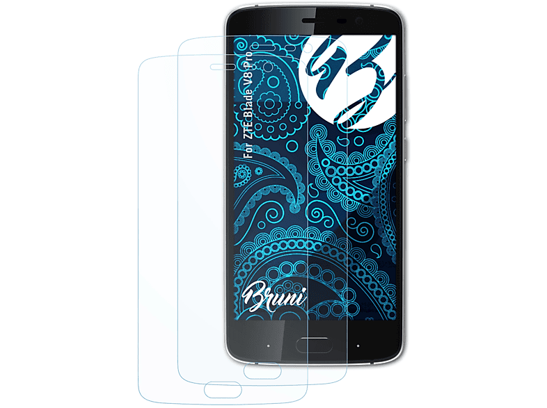 BRUNI 2x Basics-Clear Schutzfolie(für Blade ZTE Pro) V8