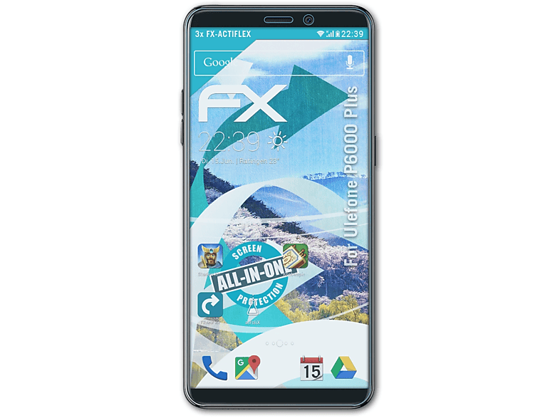 ATFOLIX 3x FX-ActiFleX Displayschutz(für Ulefone P6000 Plus)