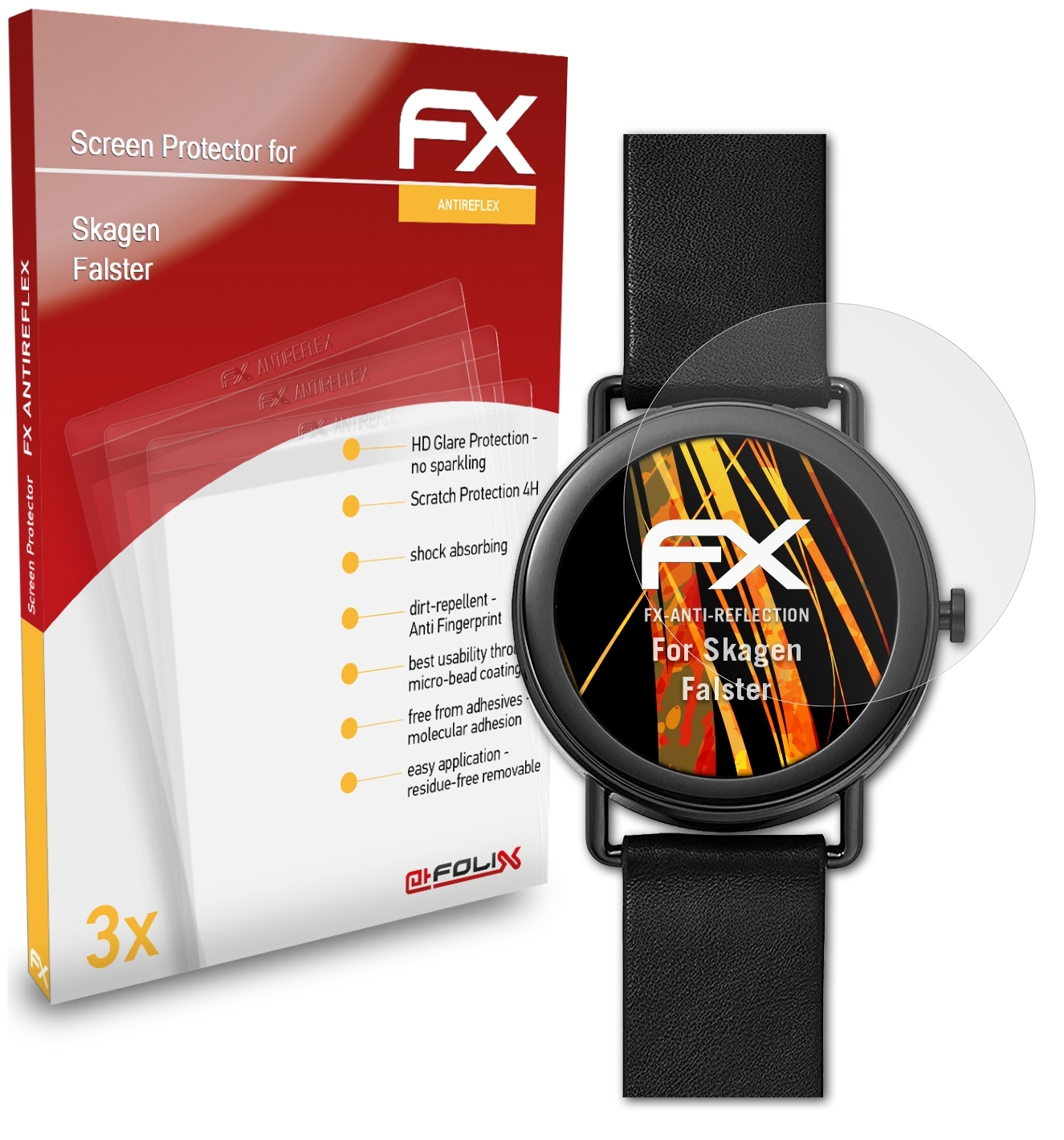 ATFOLIX 3x FX-Antireflex Skagen Displayschutz(für Falster)