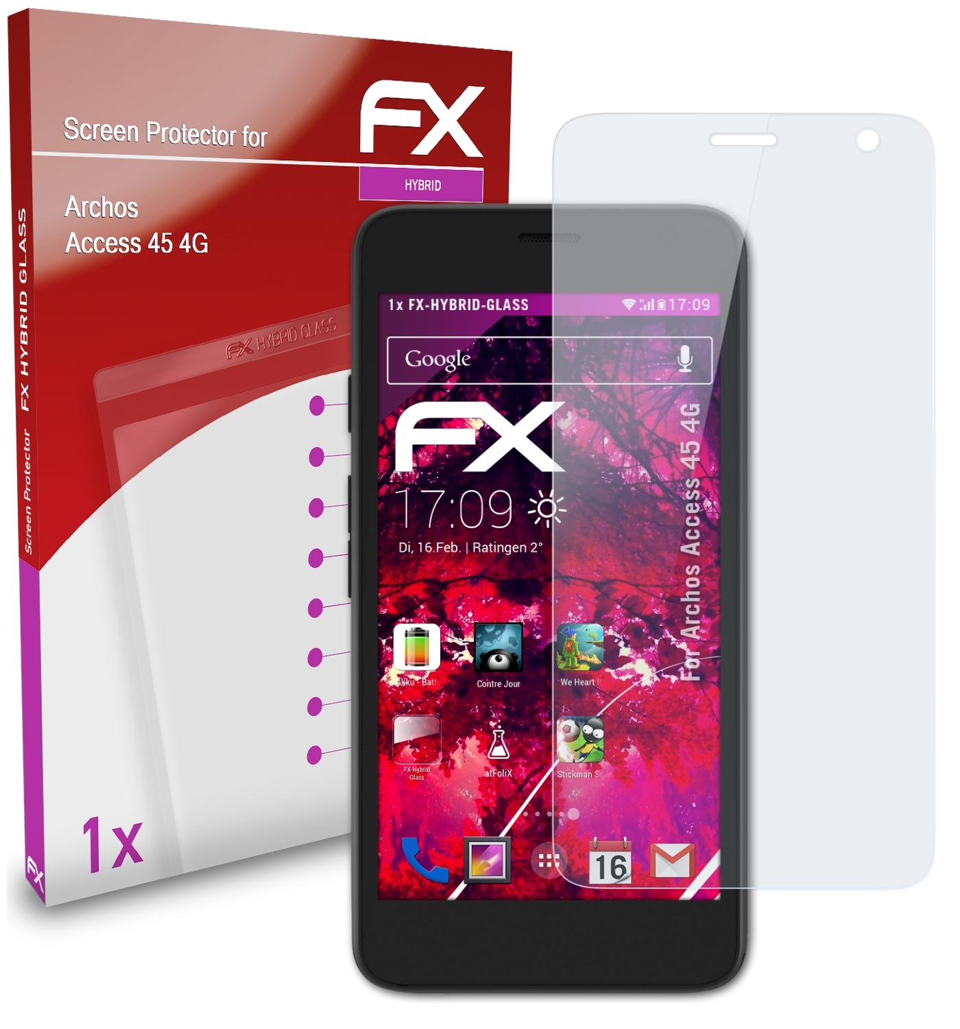 ATFOLIX FX-Hybrid-Glass 4G) Access Schutzglas(für 45 Archos
