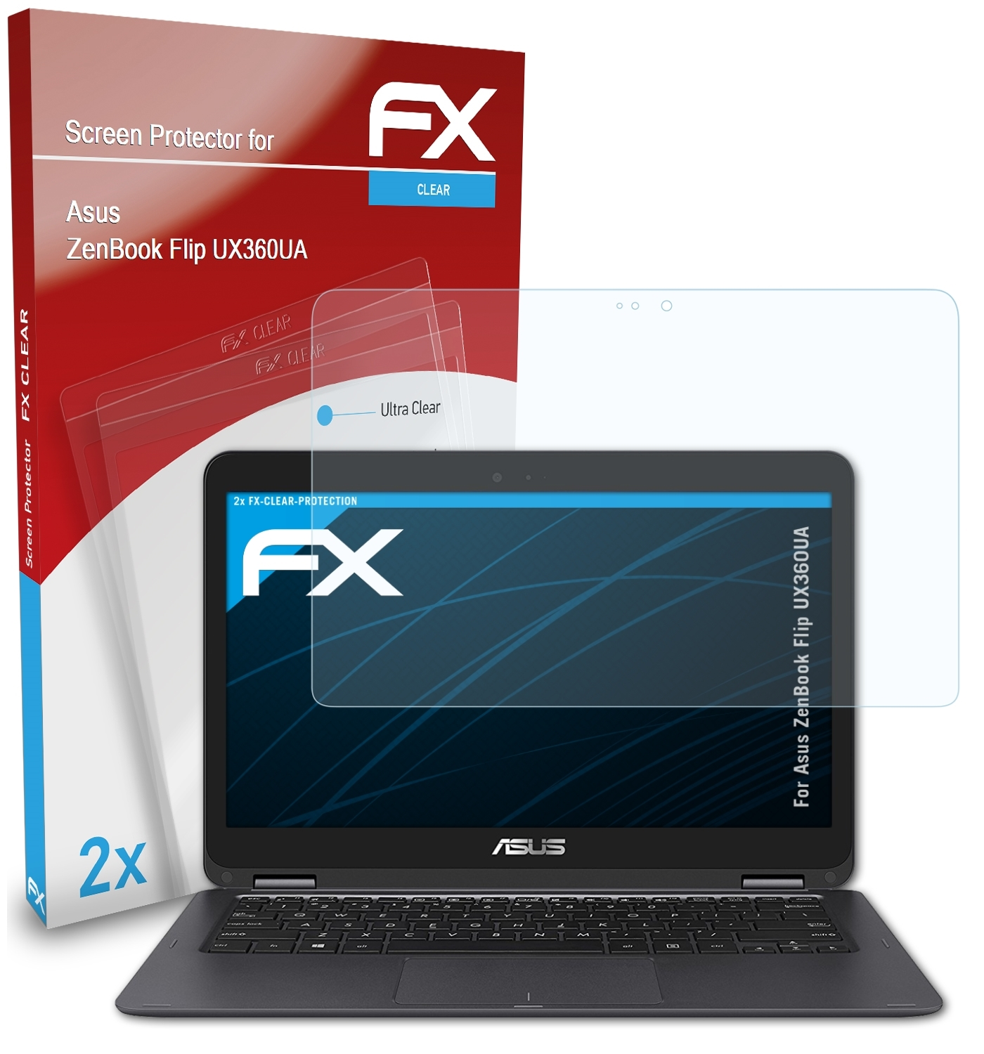 ATFOLIX 2x FX-Clear Flip (UX360UA)) ZenBook Displayschutz(für Asus
