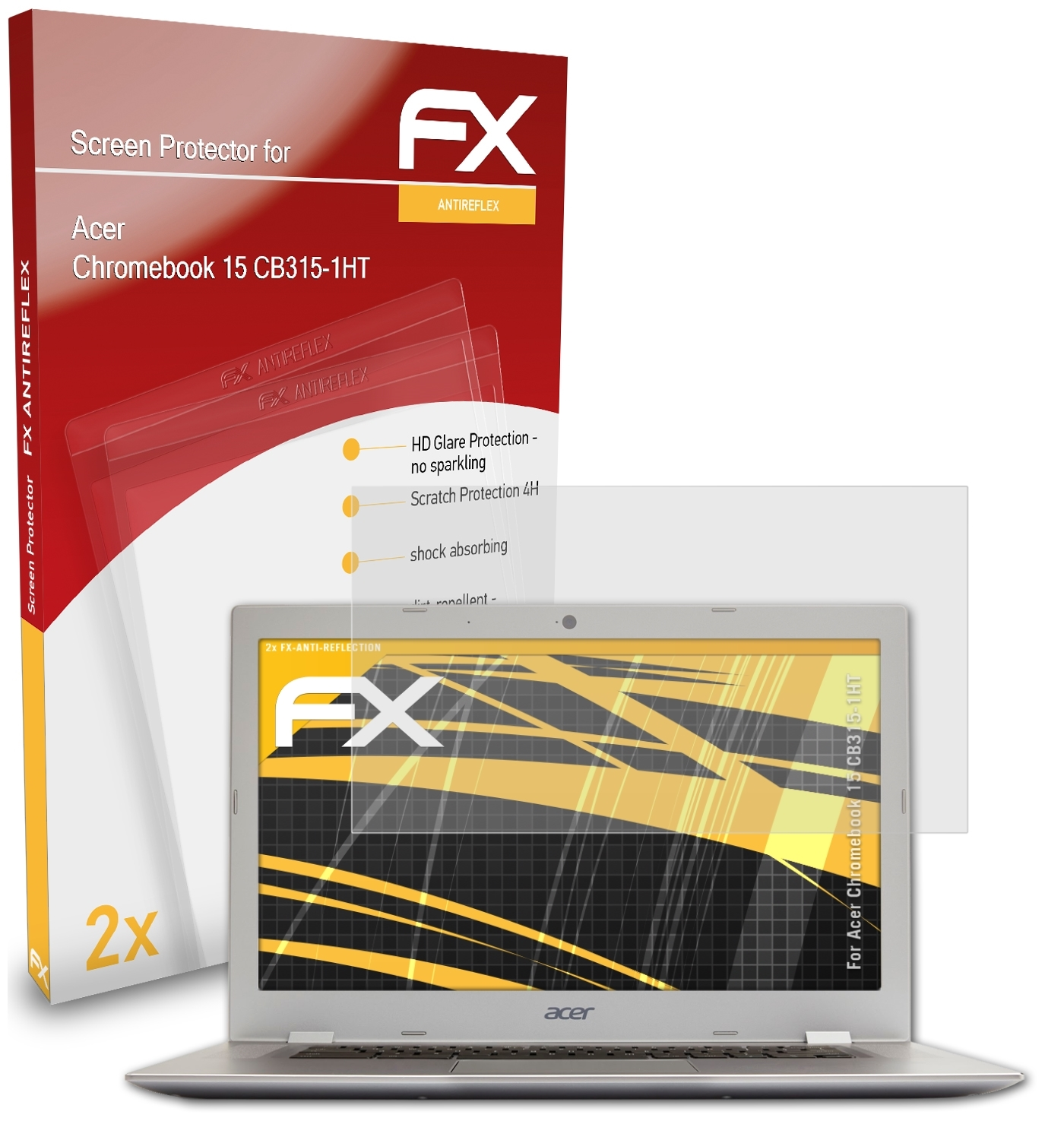 Chromebook 15 Displayschutz(für (CB315-1HT)) Acer 2x ATFOLIX FX-Antireflex