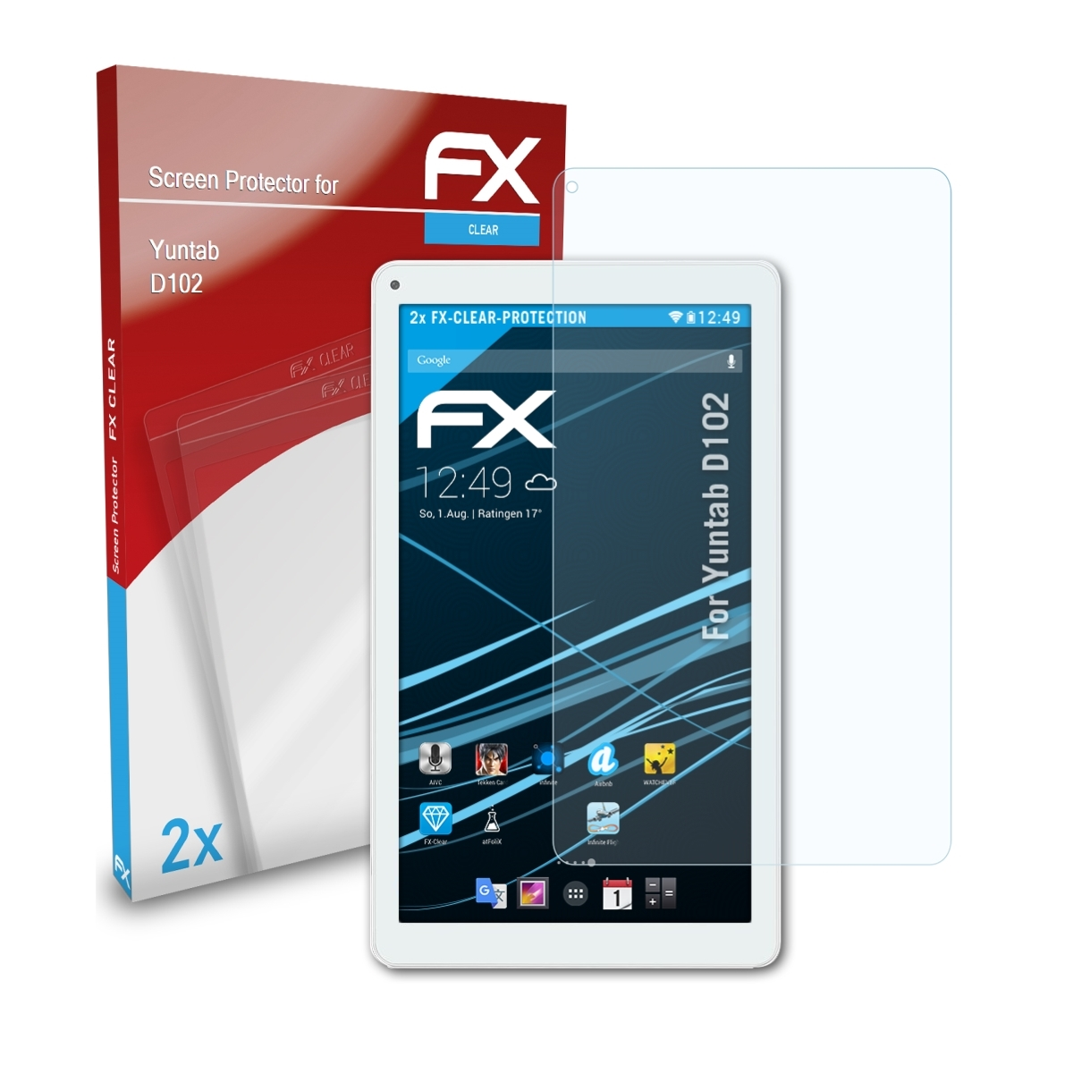 ATFOLIX FX-Clear Yuntab Displayschutz(für D102) 2x