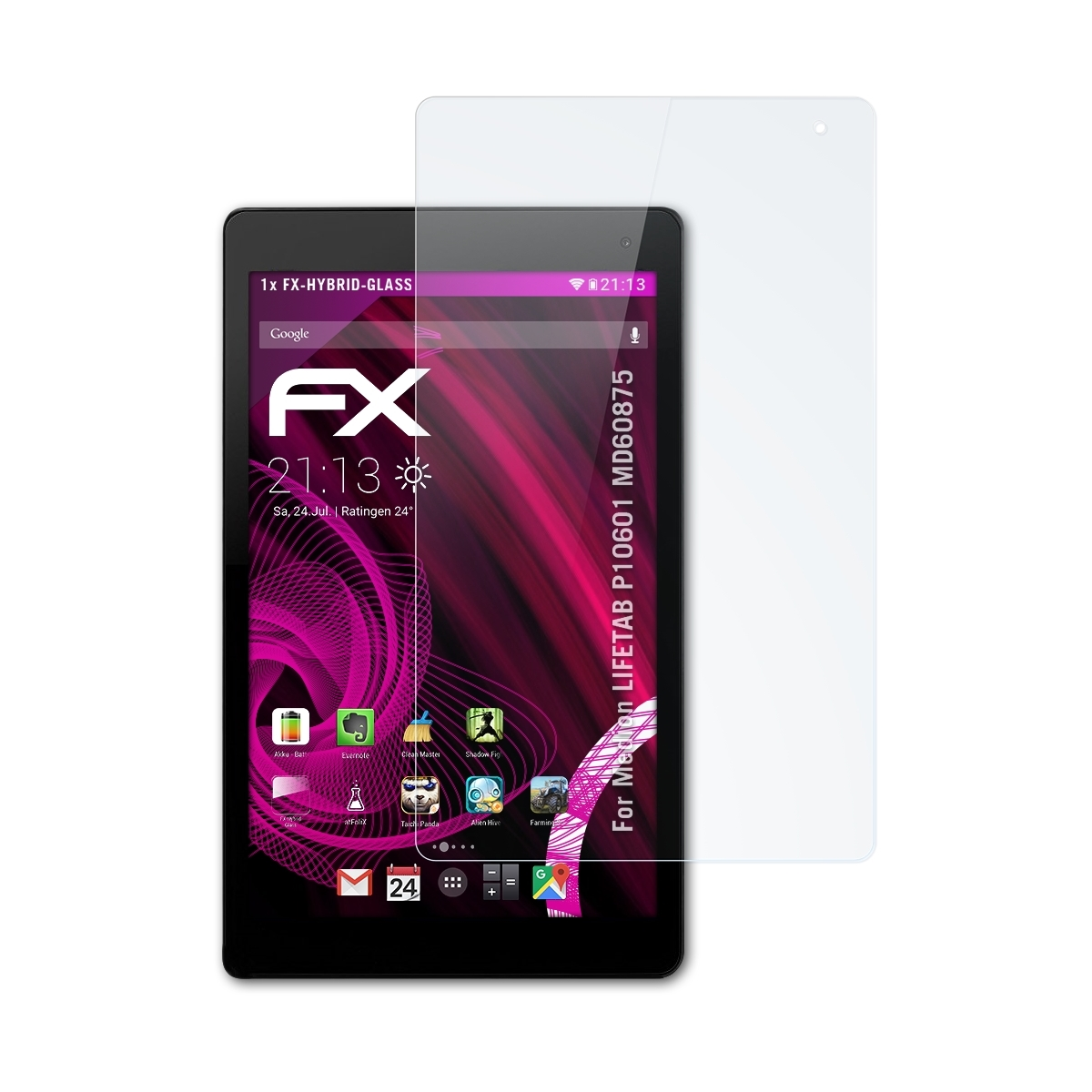 ATFOLIX FX-Hybrid-Glass (MD60875)) Medion Schutzglas(für P10601 LIFETAB