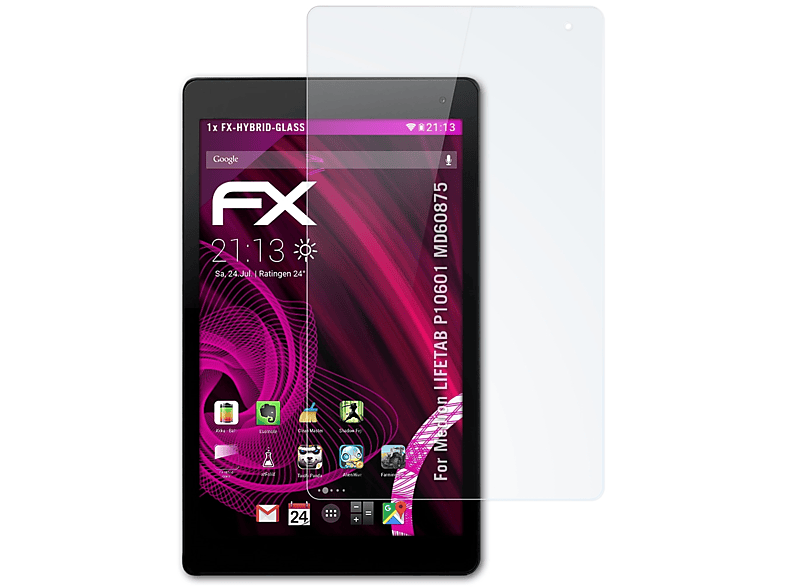 ATFOLIX FX-Hybrid-Glass Schutzglas(für Medion LIFETAB P10601 (MD60875))