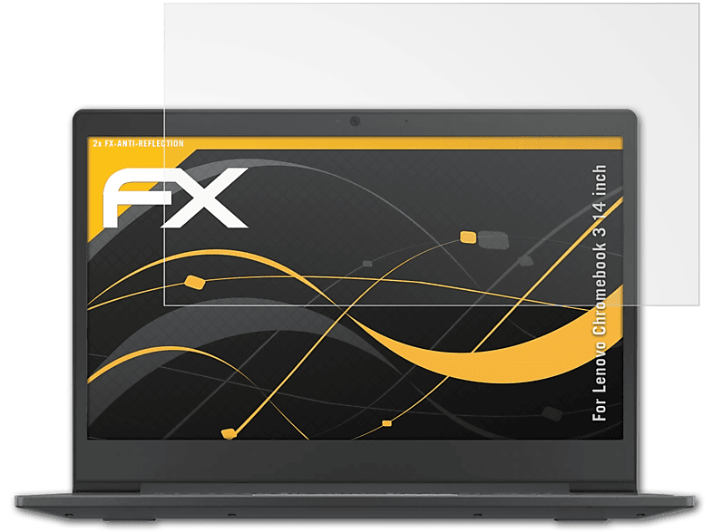 ATFOLIX Lenovo Displayschutz(für (14 FX-Antireflex Chromebook 3 inch)) 2x