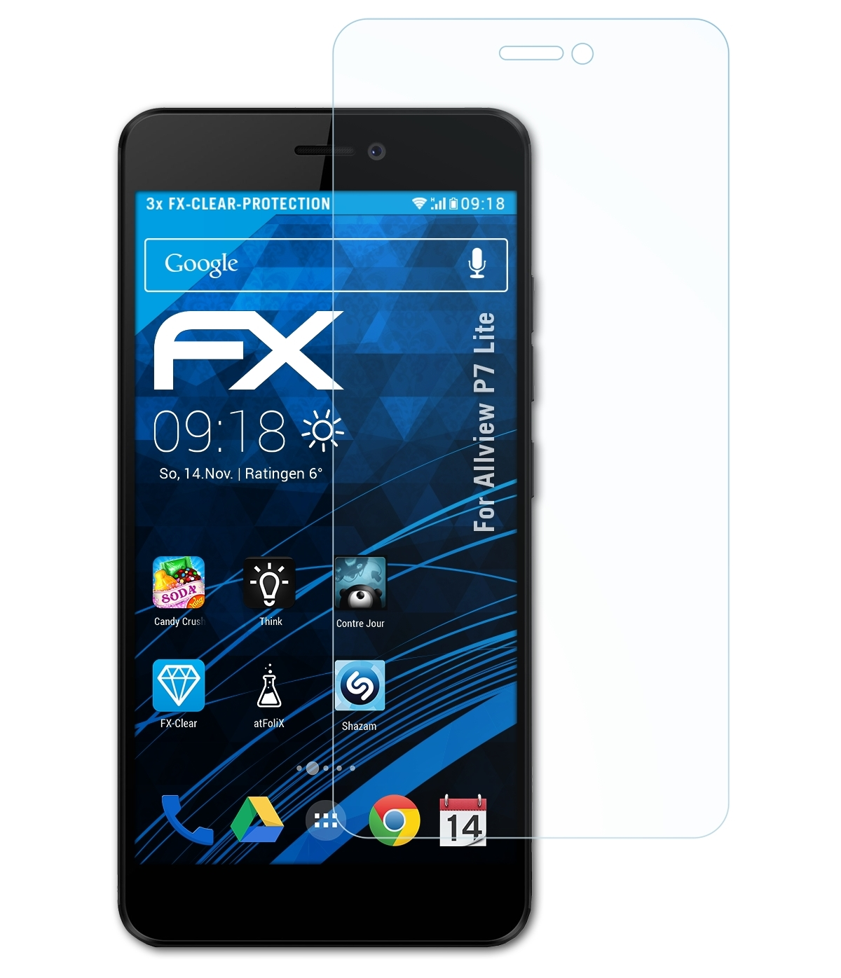 FX-Clear P7 Allview ATFOLIX Displayschutz(für Lite) 3x