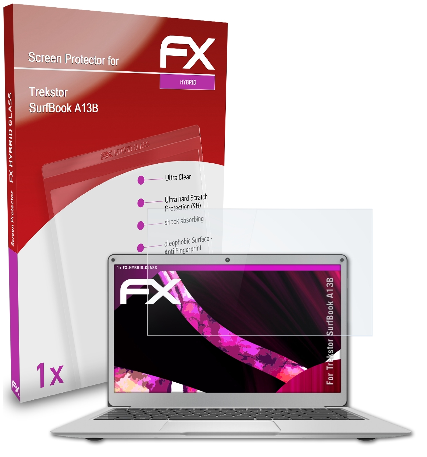 Schutzglas(für ATFOLIX A13B) FX-Hybrid-Glass Trekstor SurfBook