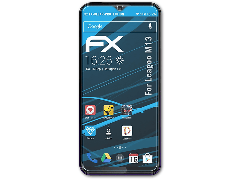ATFOLIX 3x FX-Clear Displayschutz(für Leagoo M13)
