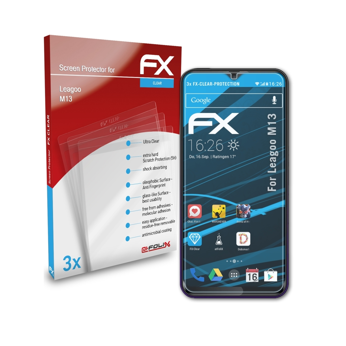 3x FX-Clear Leagoo Displayschutz(für M13) ATFOLIX