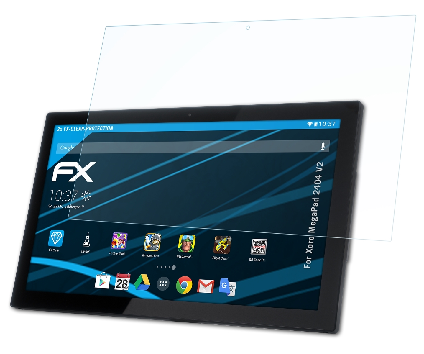 ATFOLIX 2x FX-Clear Displayschutz(für MegaPad V2) Xoro 2404