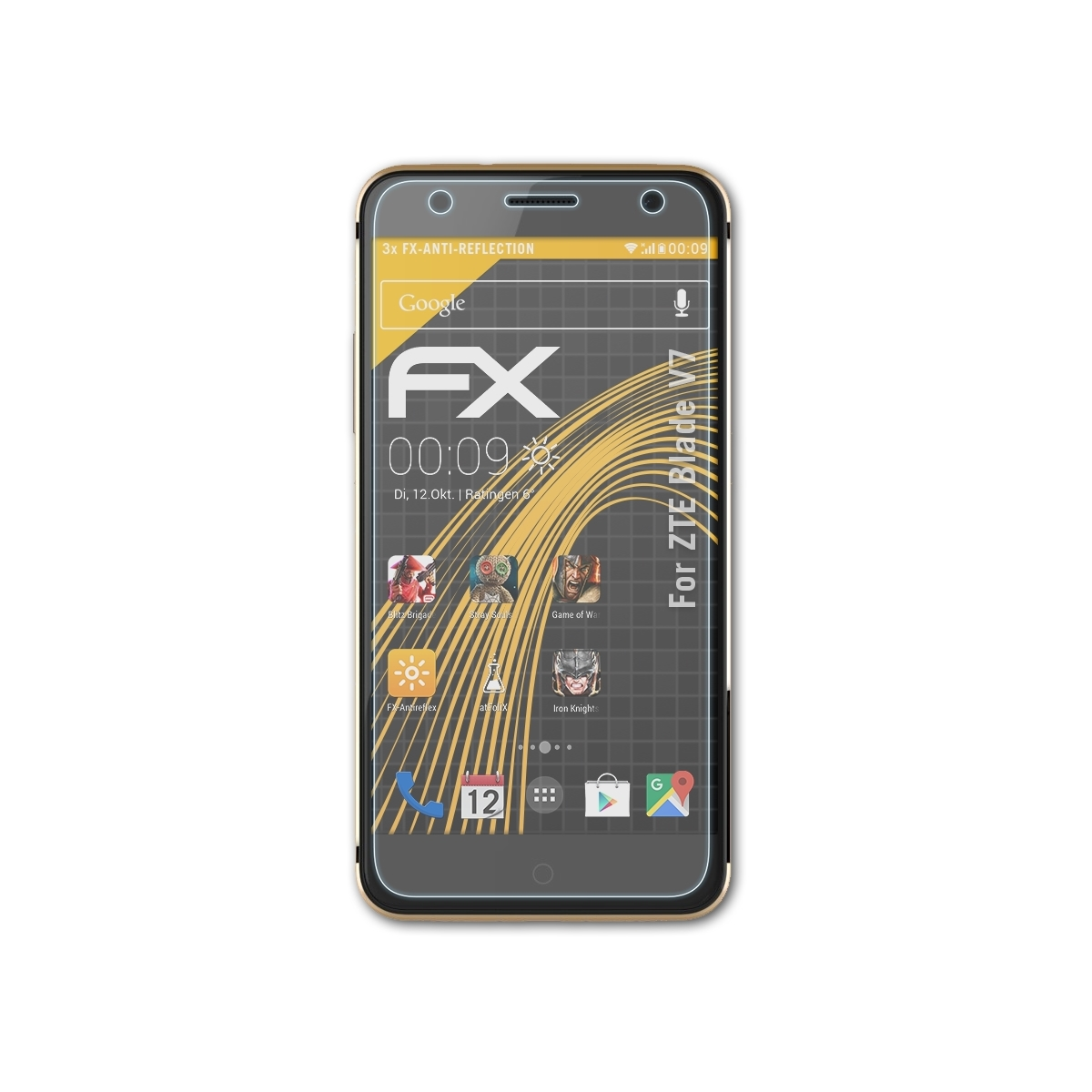 ATFOLIX 3x FX-Antireflex Displayschutz(für V7) ZTE Blade