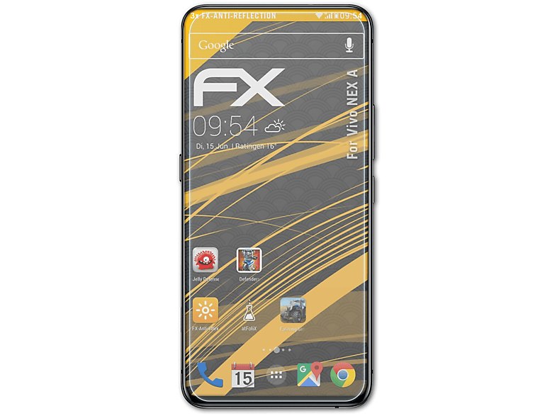 ATFOLIX 3x FX-Antireflex Displayschutz(für Vivo NEX A)