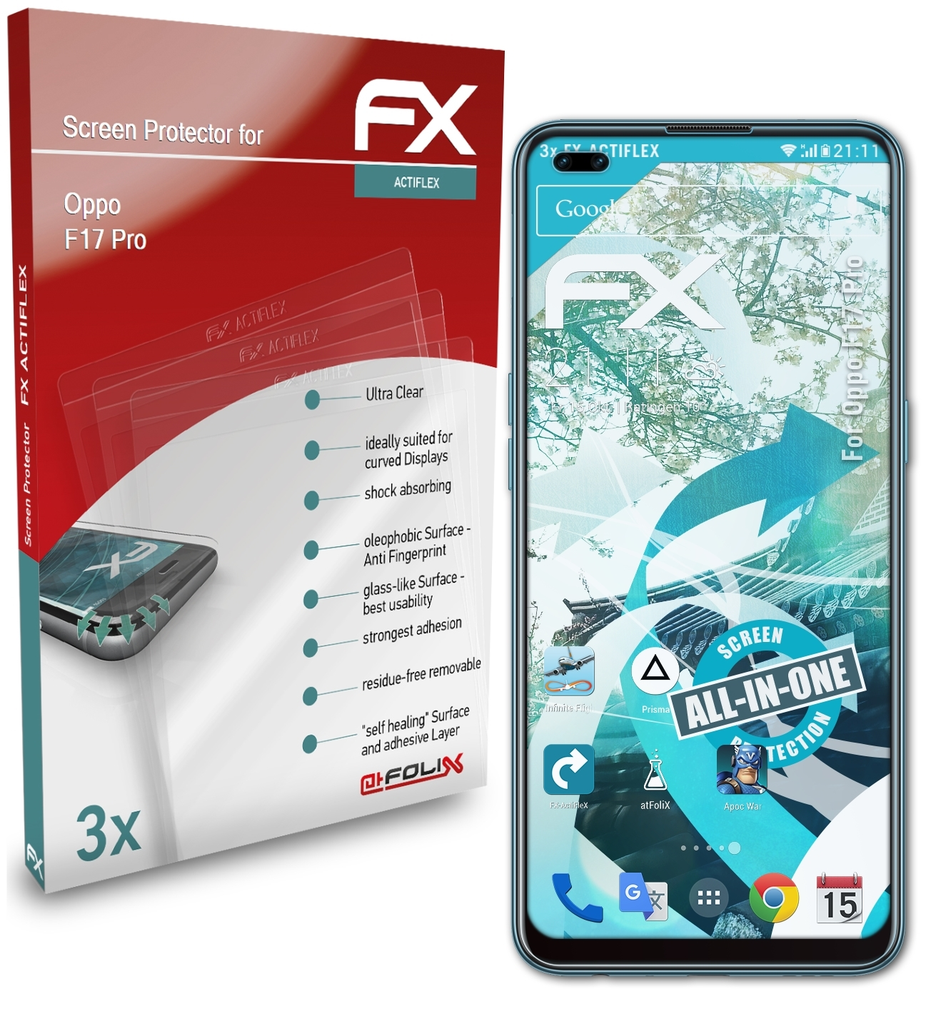 Displayschutz(für F17 3x Oppo Pro) FX-ActiFleX ATFOLIX