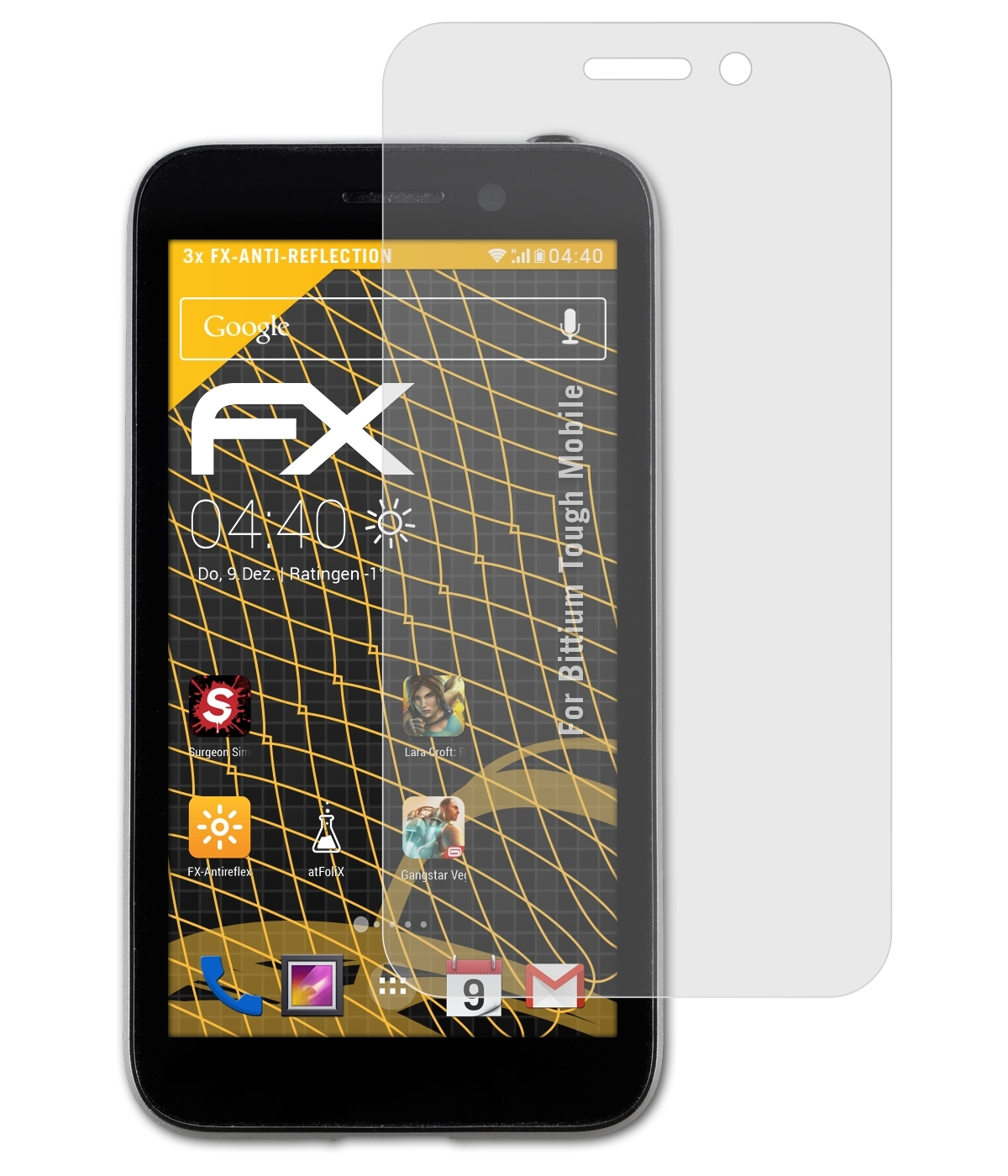 ATFOLIX 3x FX-Antireflex Displayschutz(für Bittium Tough Mobile)