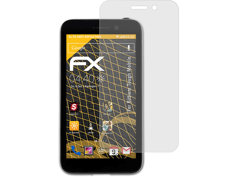 ATFOLIX 3x Bittium Displayschutz(für Tough Mobile) FX-Antireflex