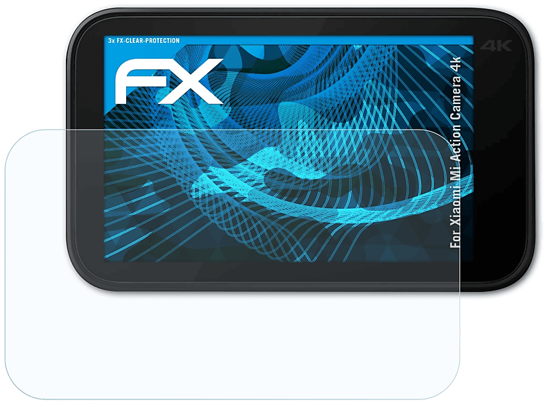 ATFOLIX 3x FX-Clear Displayschutz(für Xiaomi Mi 4k) Action Camera