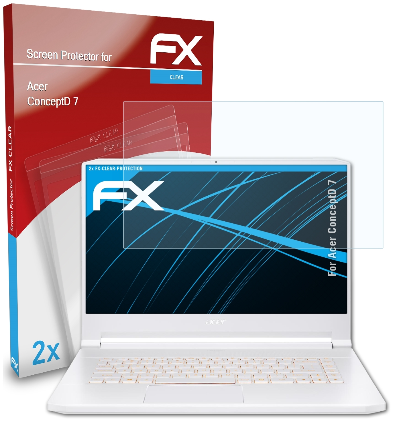 2x Displayschutz(für ConceptD ATFOLIX FX-Clear 7) Acer