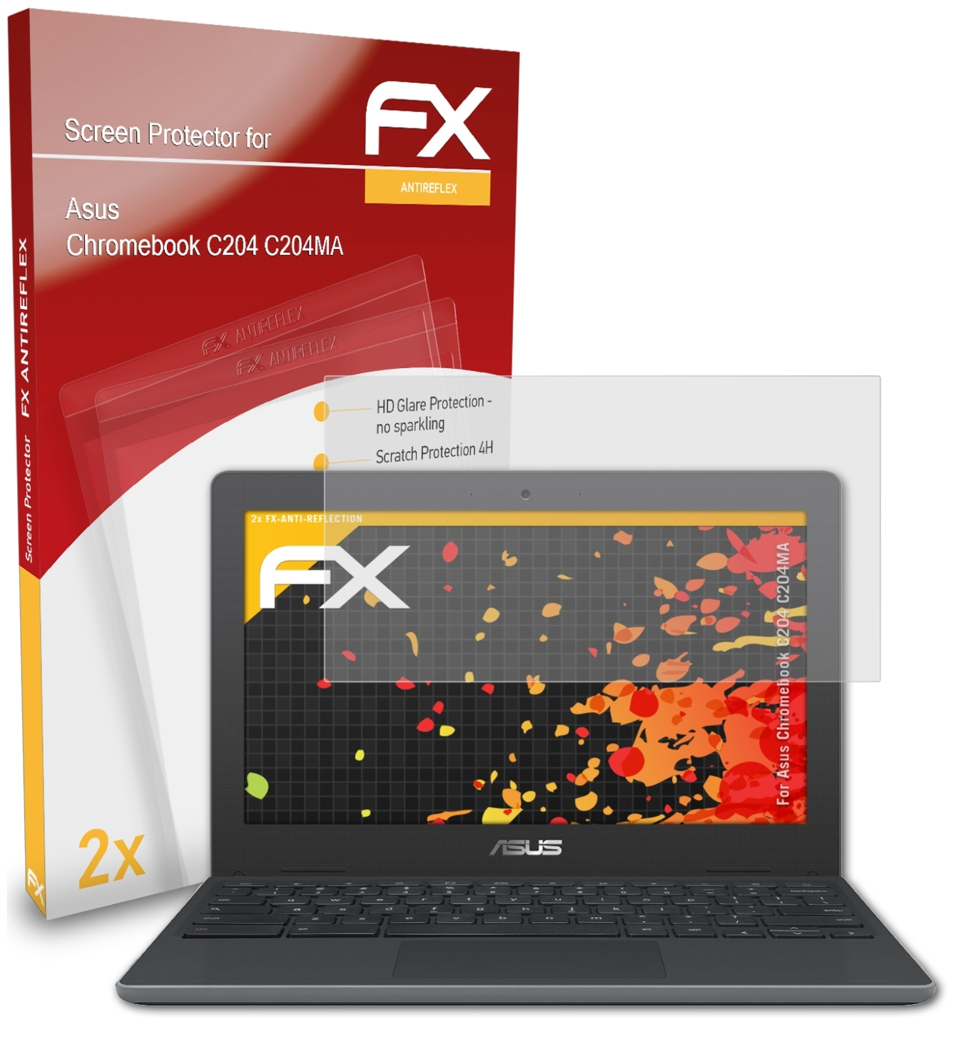 Chromebook Asus Displayschutz(für ATFOLIX (C204MA)) FX-Antireflex C204 2x