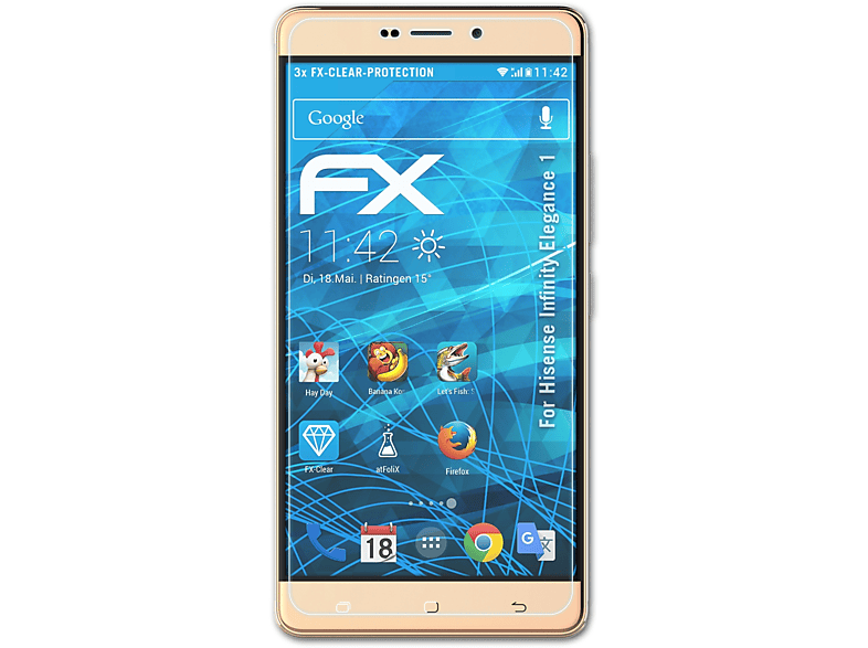 ATFOLIX 3x FX-Clear Displayschutz(für Hisense 1) Infinity Elegance