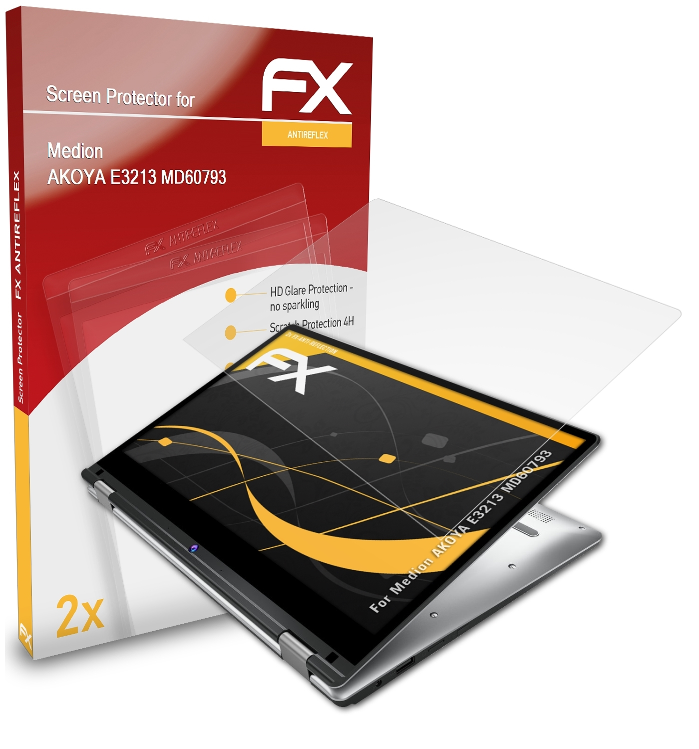ATFOLIX 2x FX-Antireflex Displayschutz(für E3213 Medion (MD60793)) AKOYA