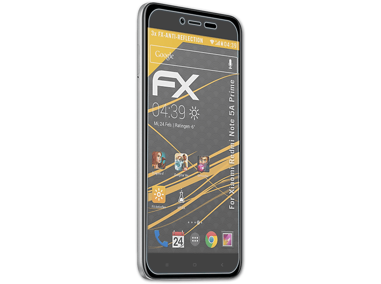 Redmi 3x Prime) Xiaomi Displayschutz(für FX-Antireflex ATFOLIX Note 5A