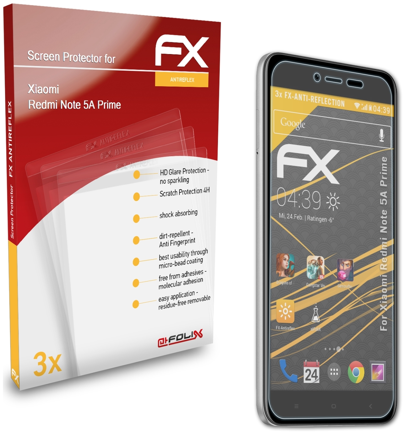 Xiaomi FX-Antireflex ATFOLIX Redmi Note 5A Prime) Displayschutz(für 3x