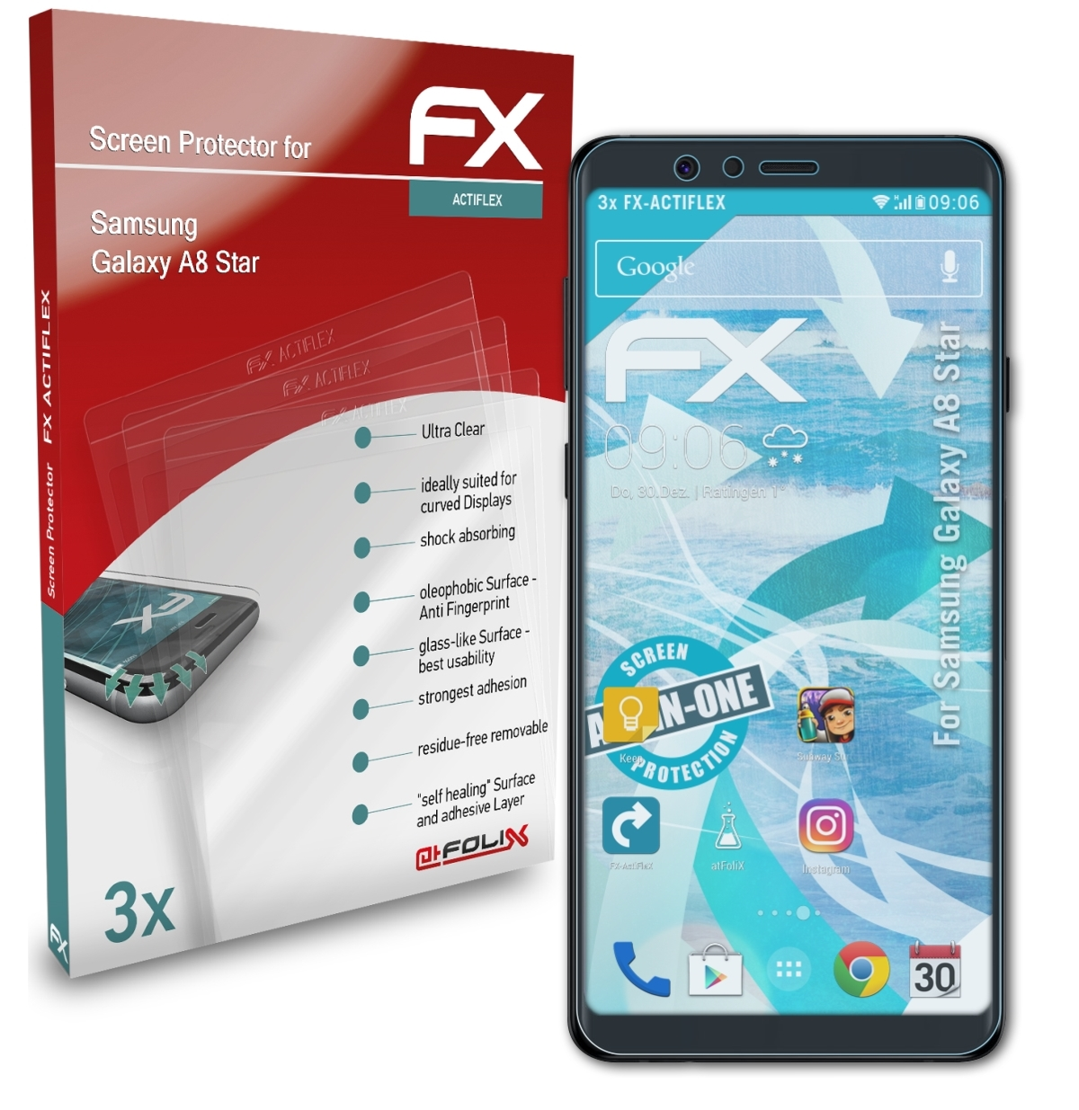 A8 FX-ActiFleX Galaxy 3x Samsung Star) Displayschutz(für ATFOLIX