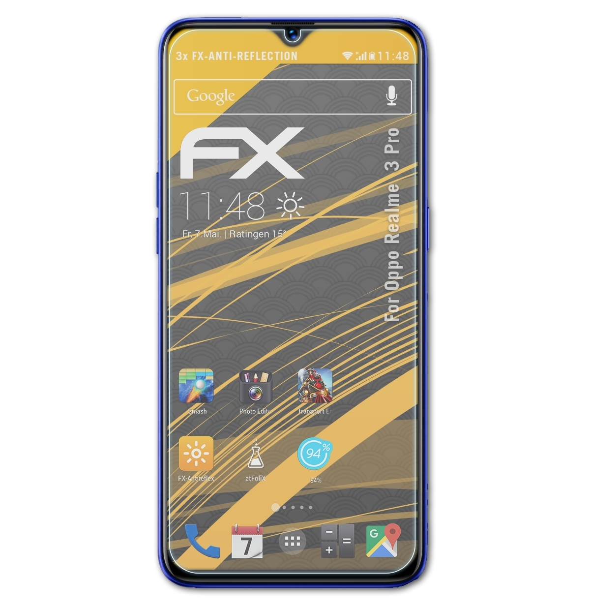 ATFOLIX 3x FX-Antireflex Displayschutz(für Oppo 3 Pro) Realme
