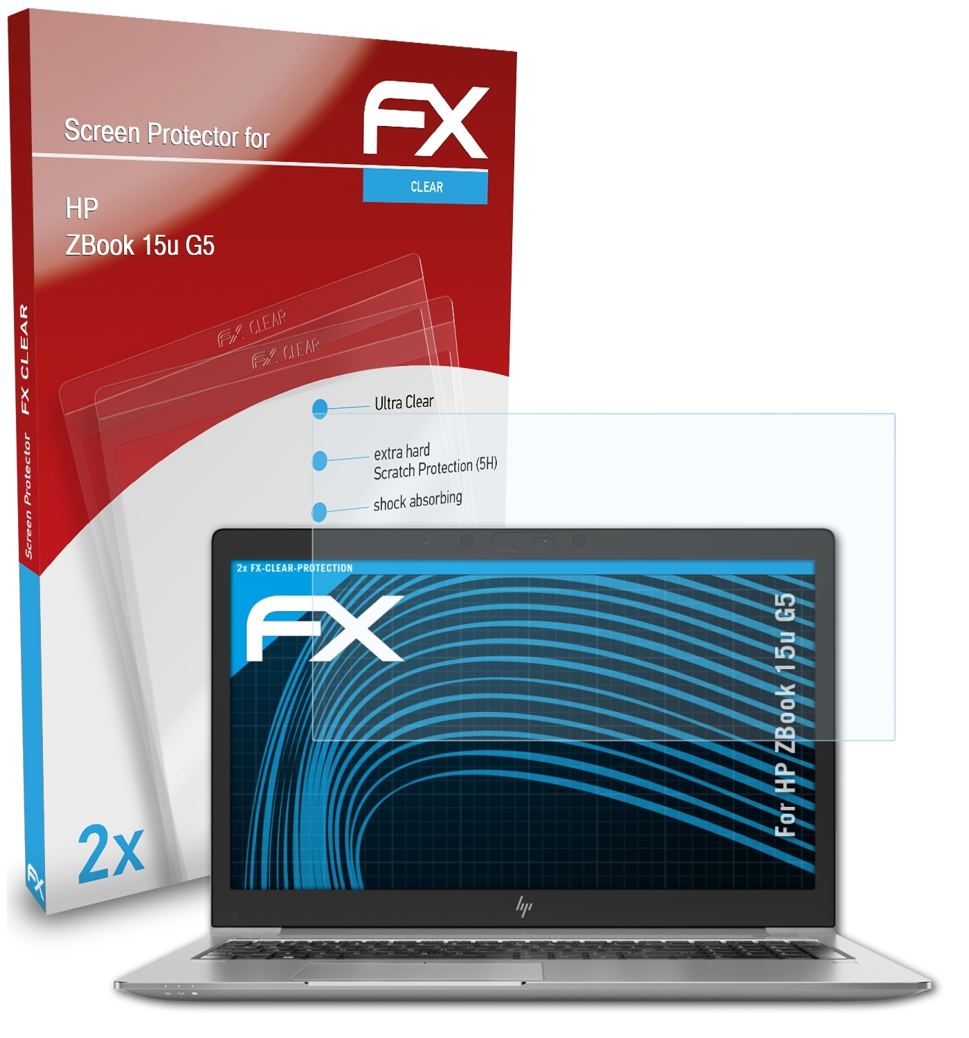 ATFOLIX 2x FX-Clear Displayschutz(für HP ZBook G5) 15u