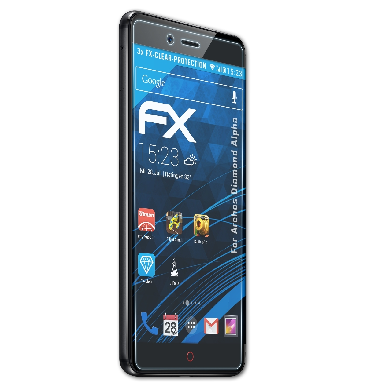 FX-Clear Diamond Archos Alpha) ATFOLIX Displayschutz(für 3x